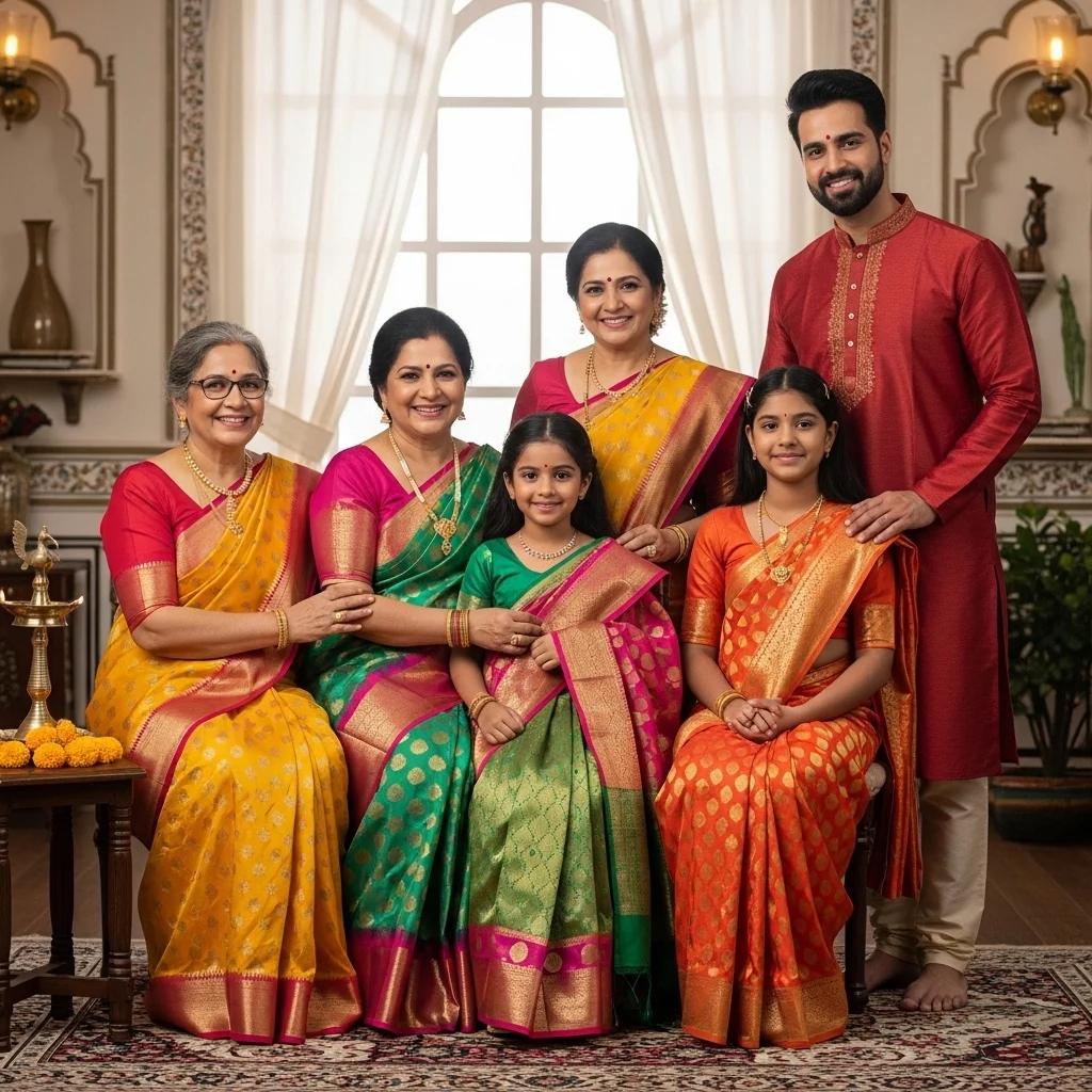 love-and-family-saree-captions