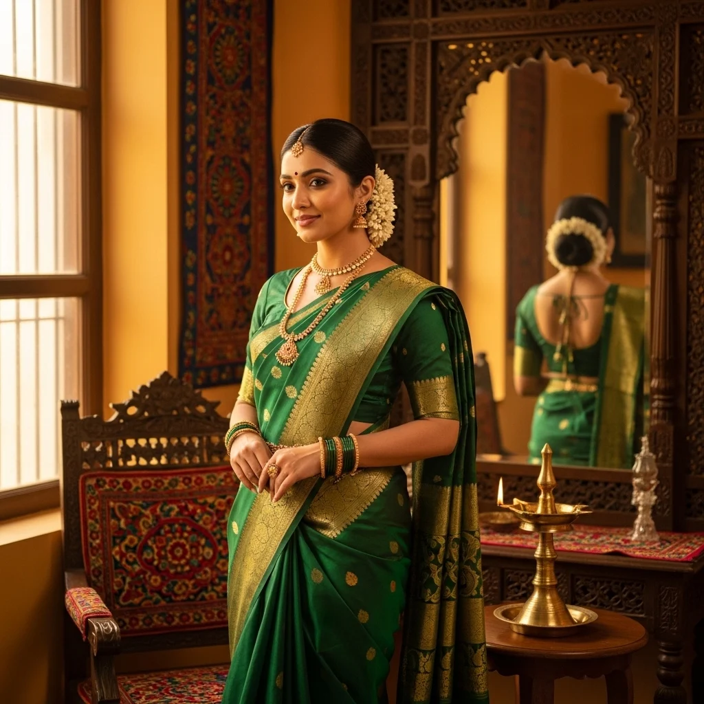 Aesthetic Captions for Traditional Look for Girl