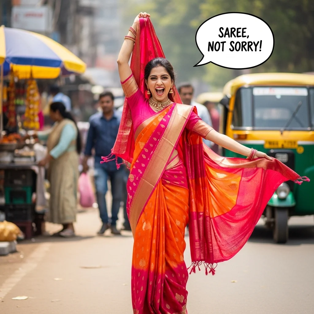Funny Captions for Saree