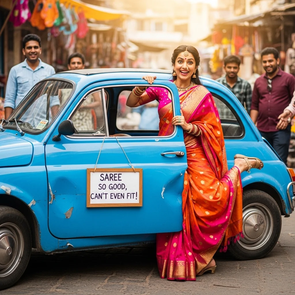 Funny Saree Captions