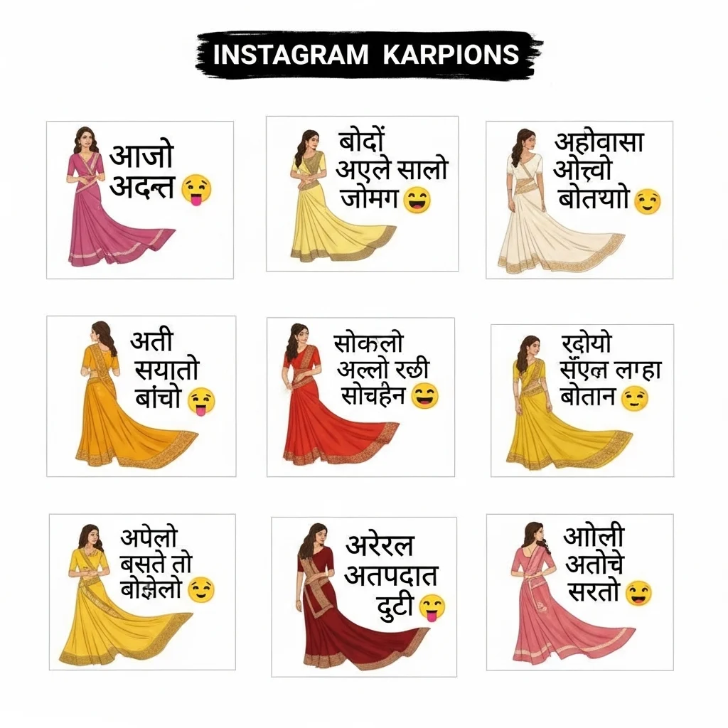 Funny Saree Captions for Instagram in Marathi