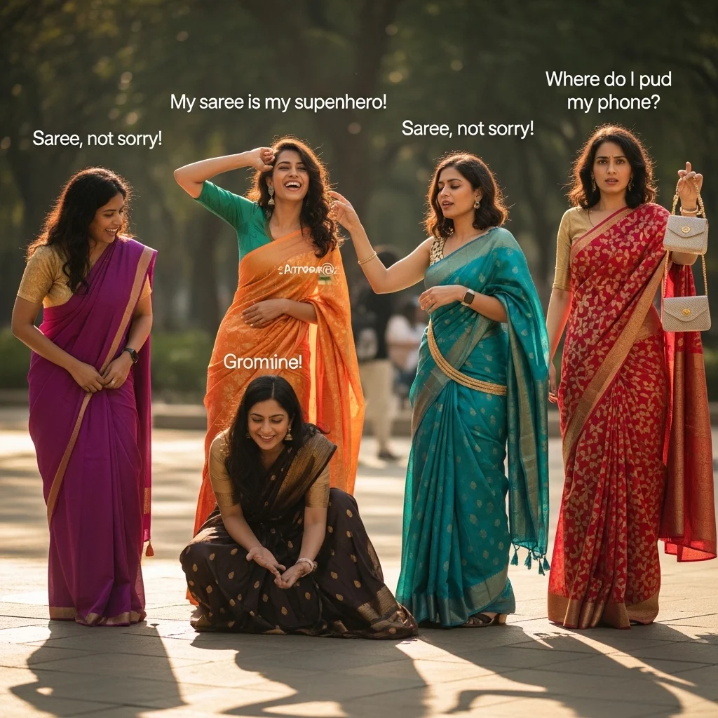 Funny Saree Captions
