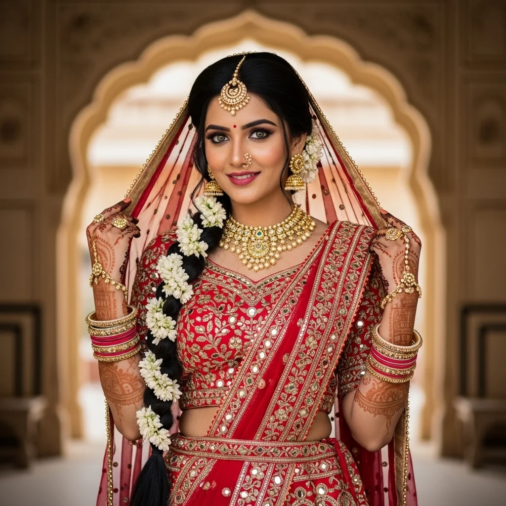 Hindi Captions for Traditional Look for Girl