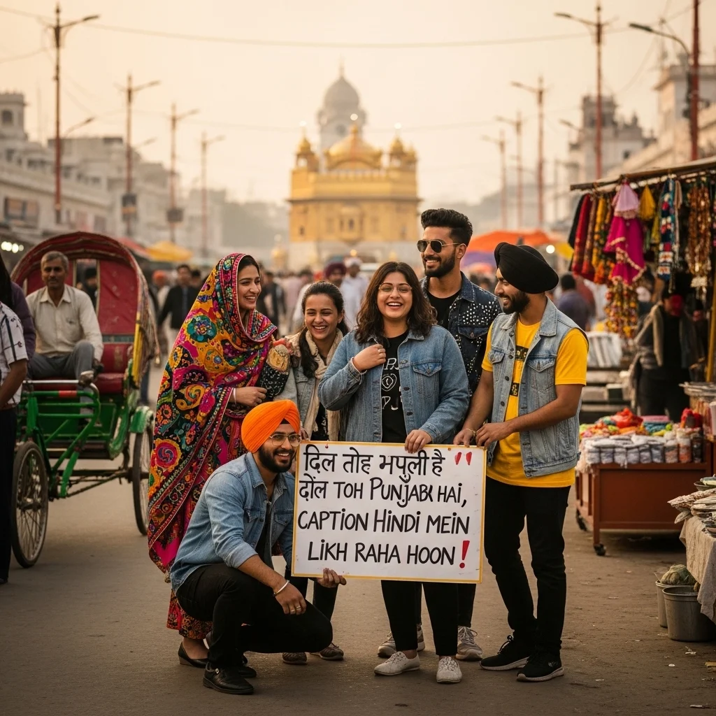 Hindi Captions Inspired by Punjabi Vibes