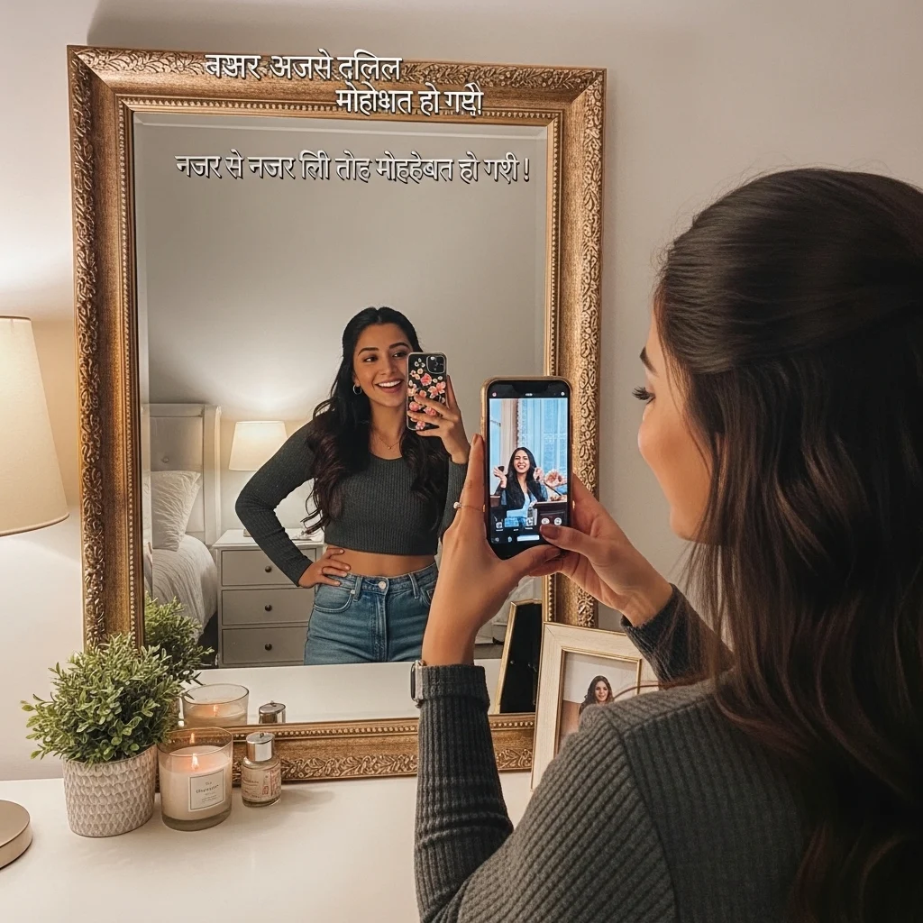 Hindi Mirror Selfie Captions