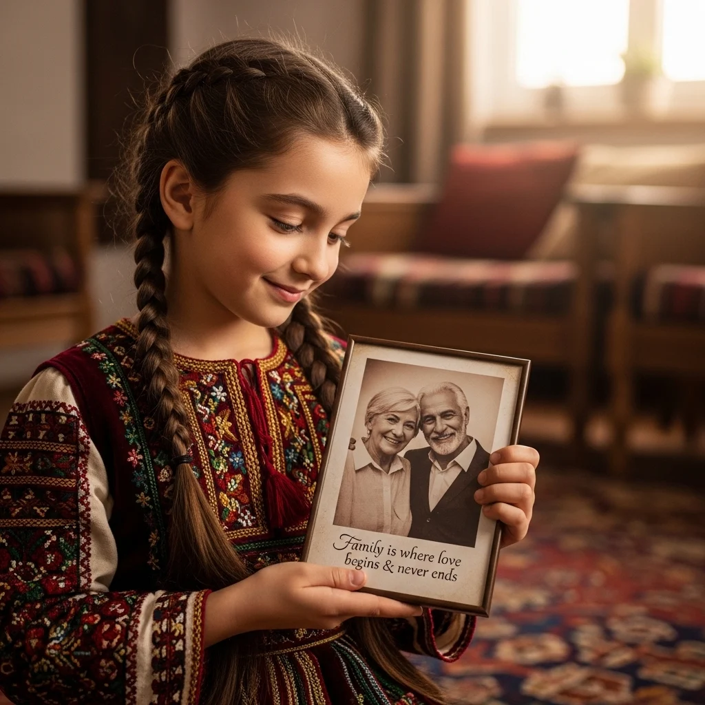 Love and Family Captions for Traditional Look for Girl