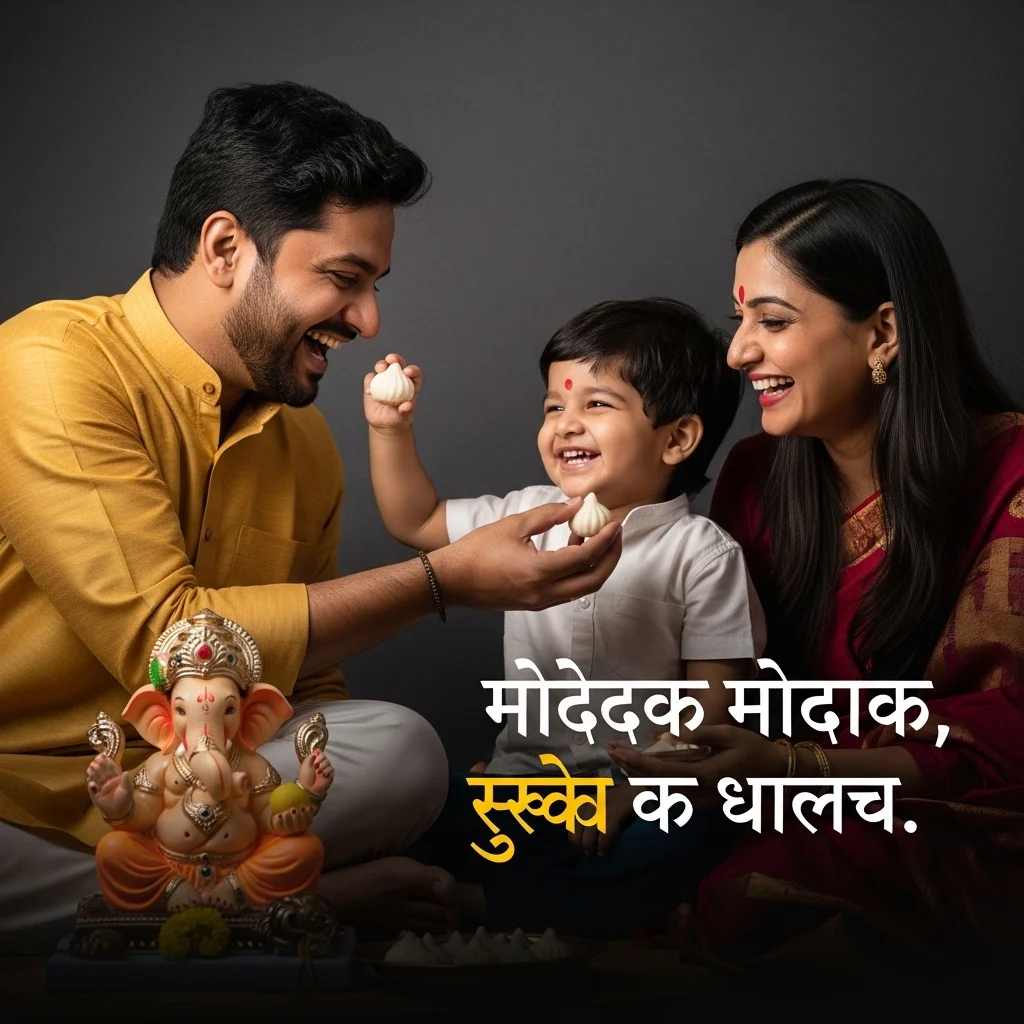тЭдя╕П Love and Family Ganpati Captions for Instagram Marathi