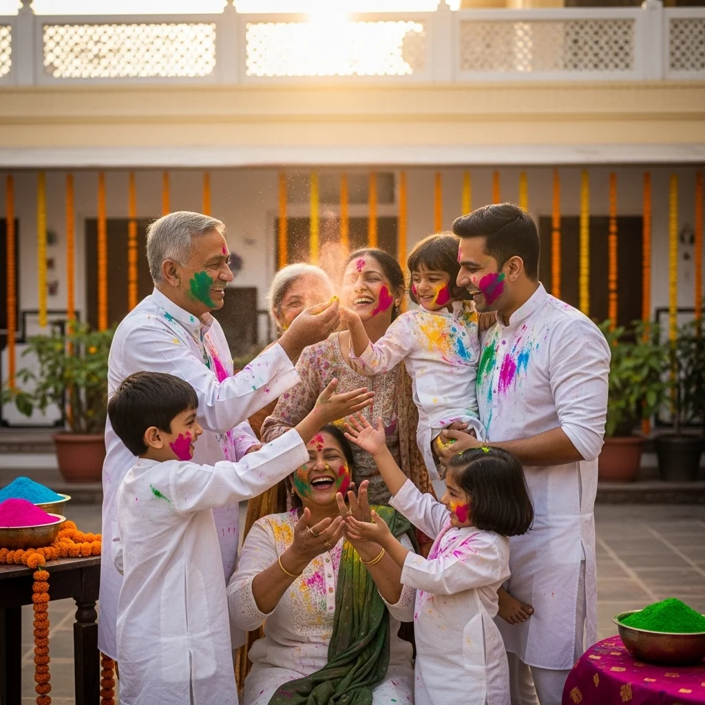 ❤️ Love & Family Holi Captions