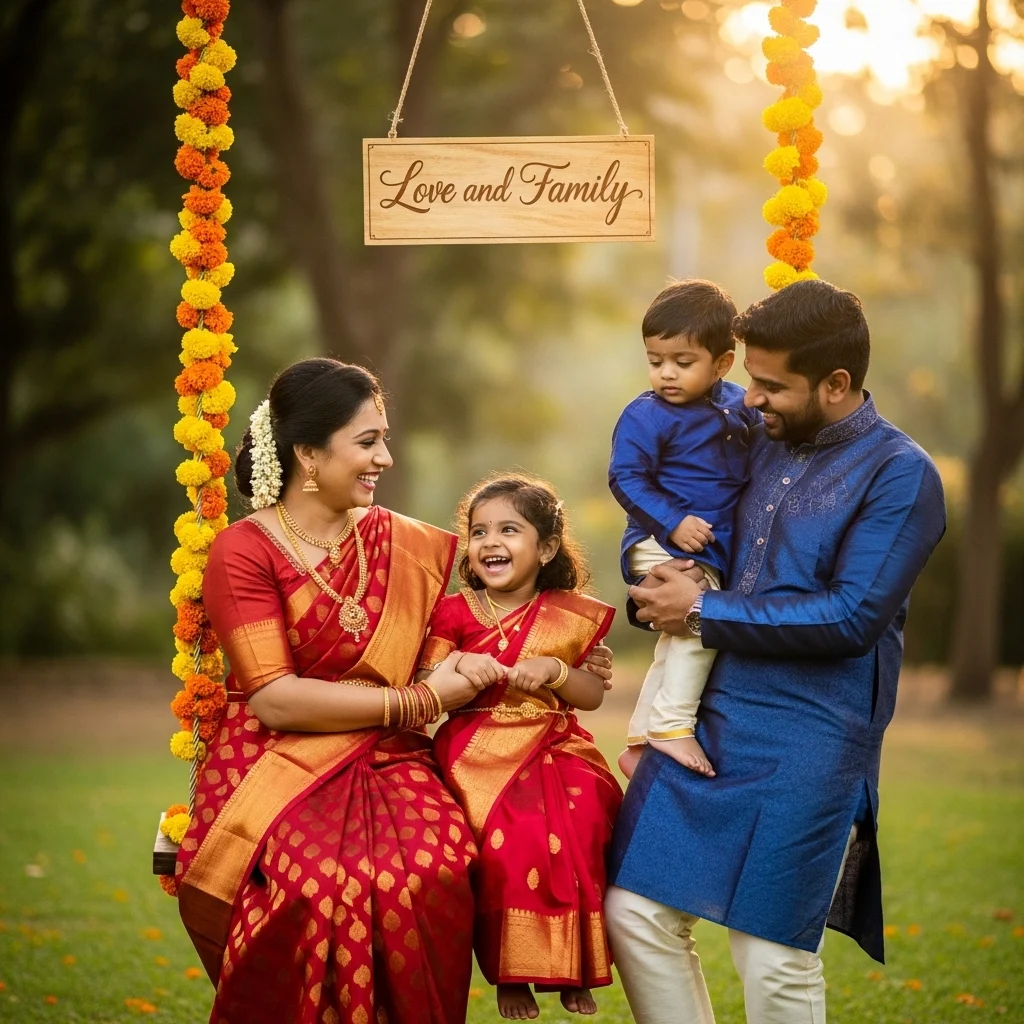 Love and Family Saree Captions