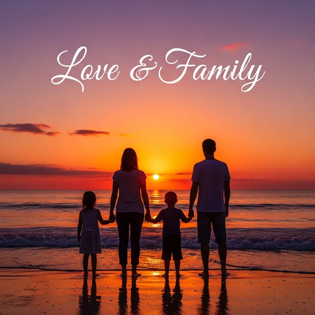 Love and Family Sunset Captions