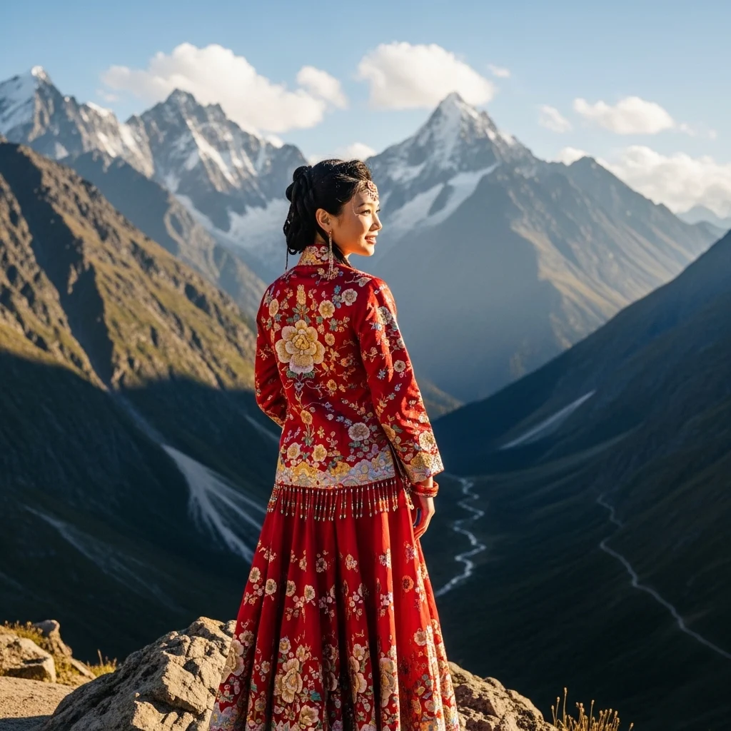 Mountain Captions for Traditional Outfit Photos