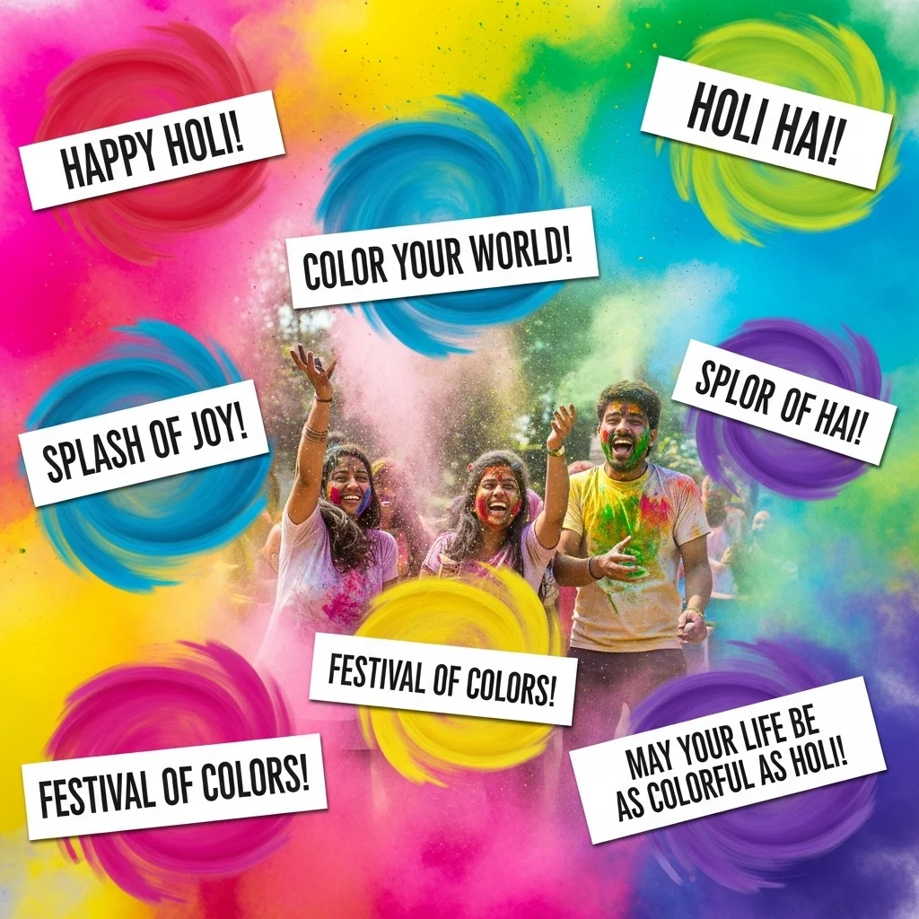 🎉 Short Holi Captions
