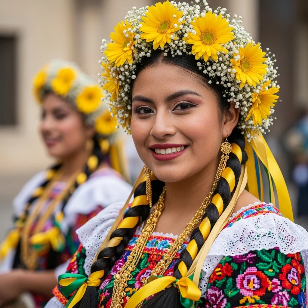Traditional Outfit & Festive Flower Captions 🌼✨