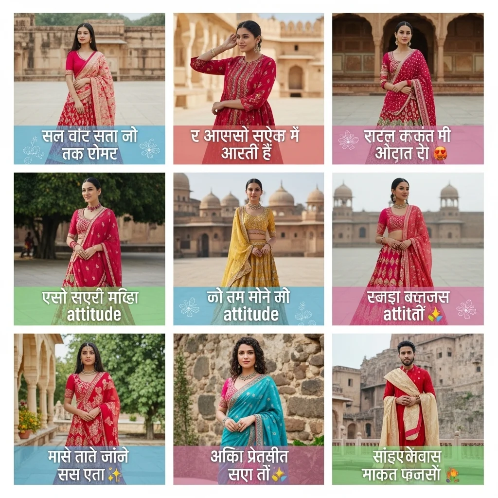 Traditional Outfit Attitude Captions for Instagram in Hindi