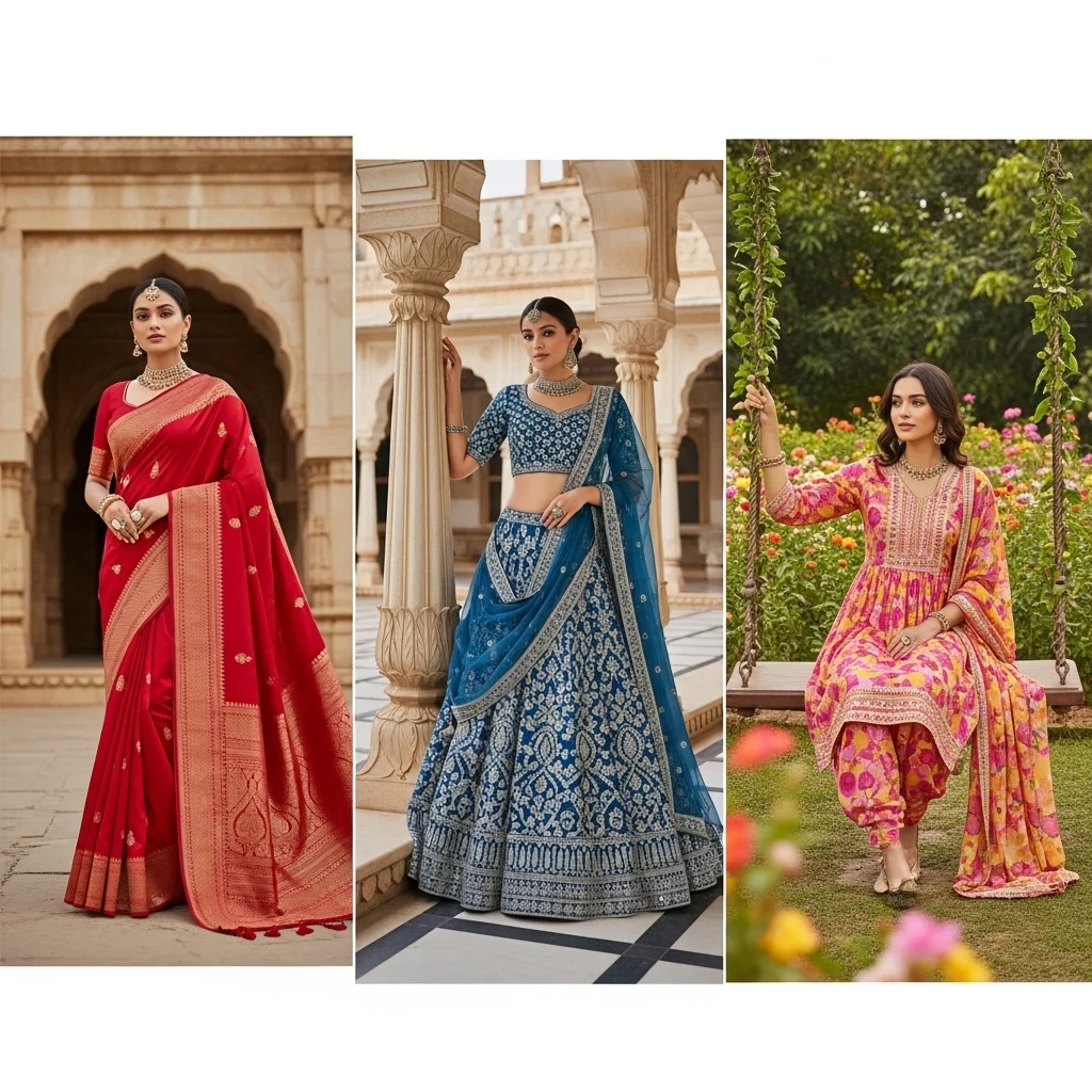 Traditional Outfit Captions (Saree, Lehenga, Salwar Suit)