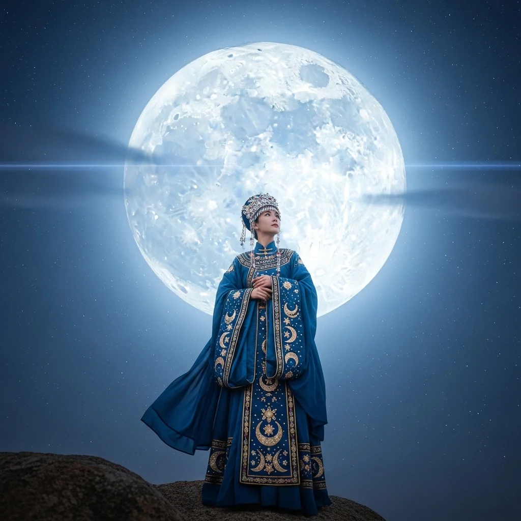 Traditional Outfit Moon Captions