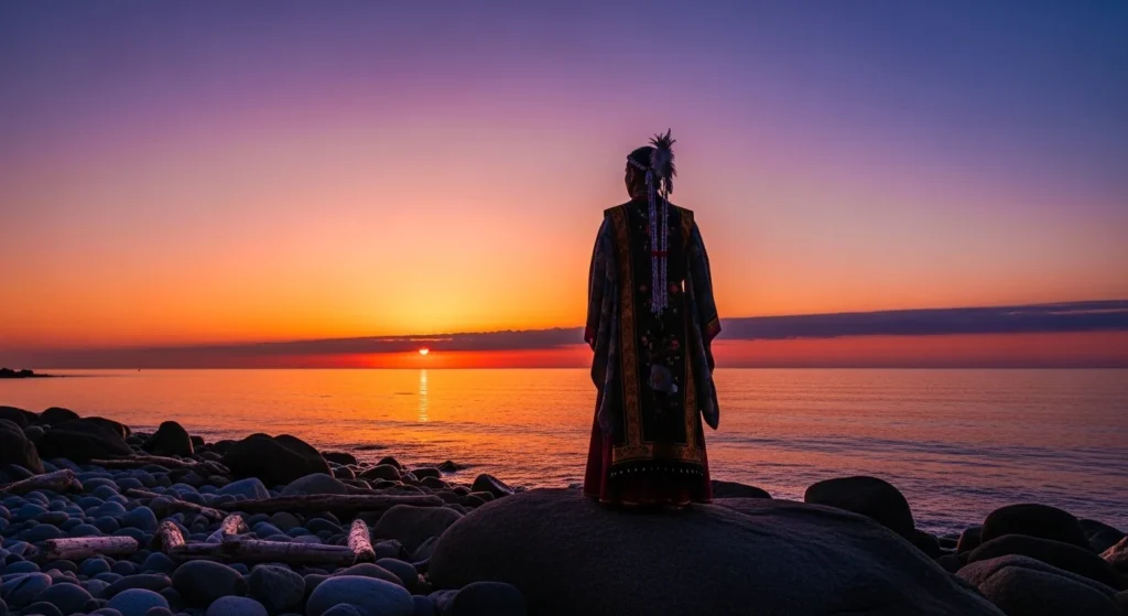 Traditional Outfit Sunset Captions