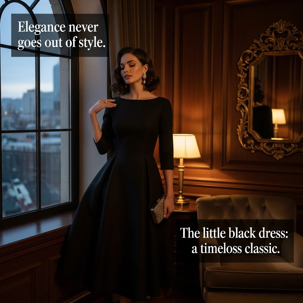 Classic Black Dress Captions for Instagram