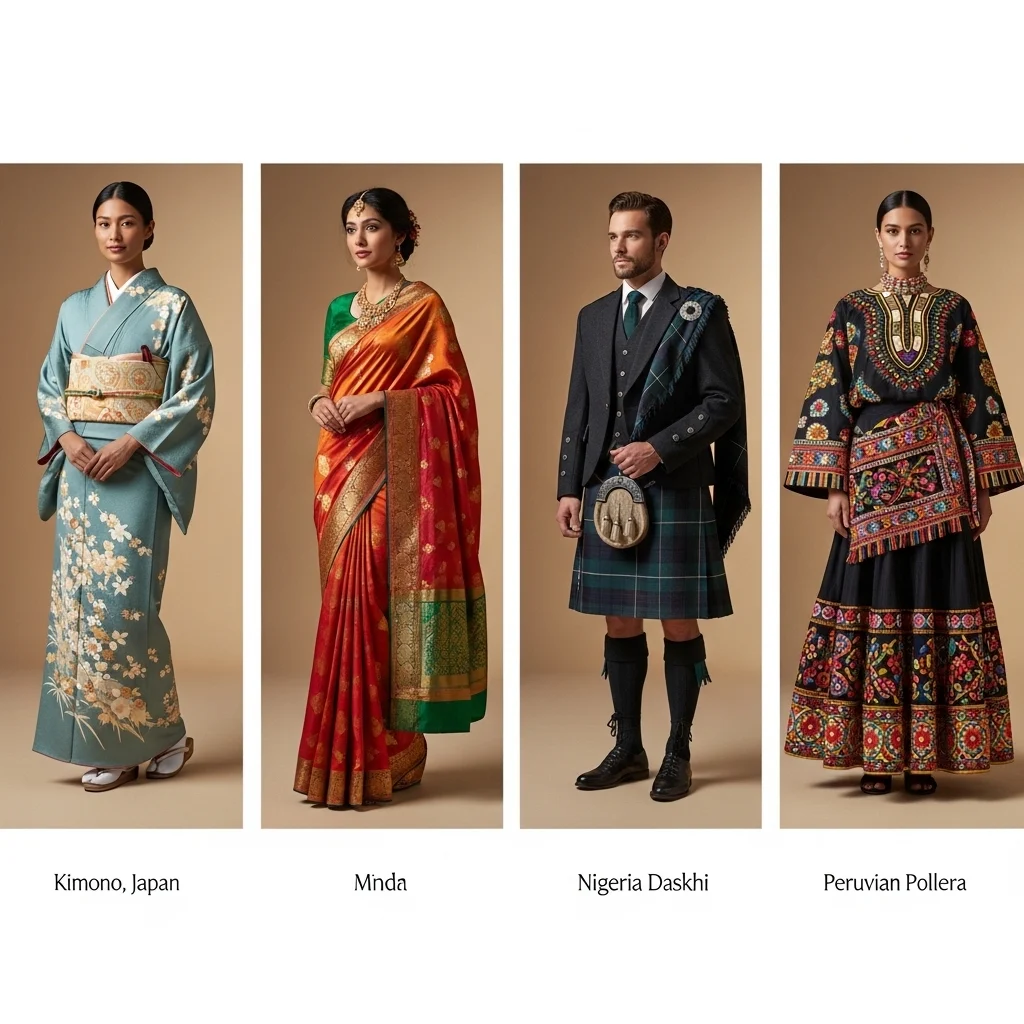 Classic Captions for Traditional Dresses