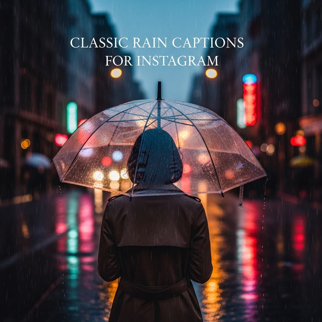 Classic Rain Captions for Instagram