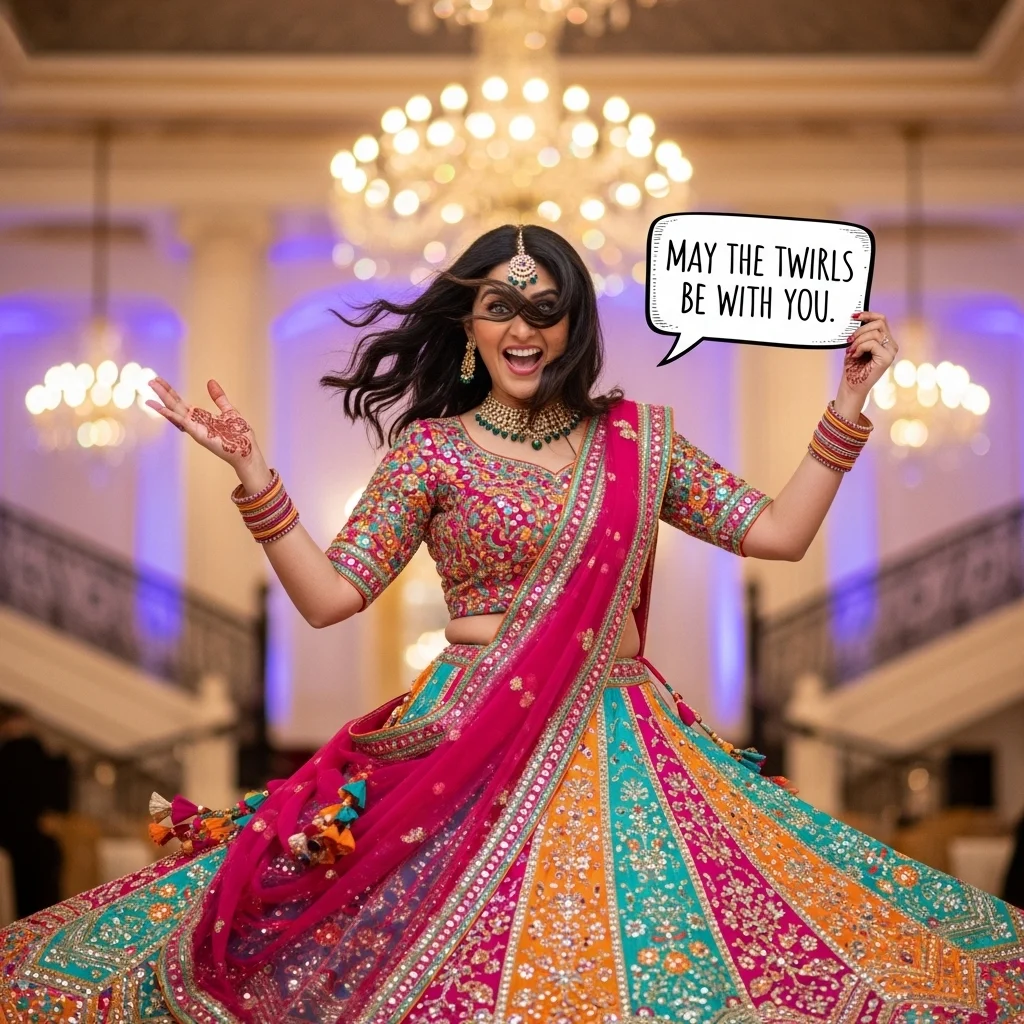 Funny Lehenga Captions for Instagram