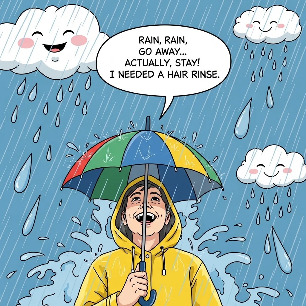 Funny Rain Captions to Brighten the Feed