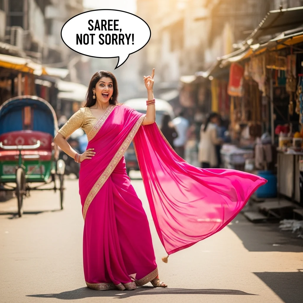 Funny Saree Captions