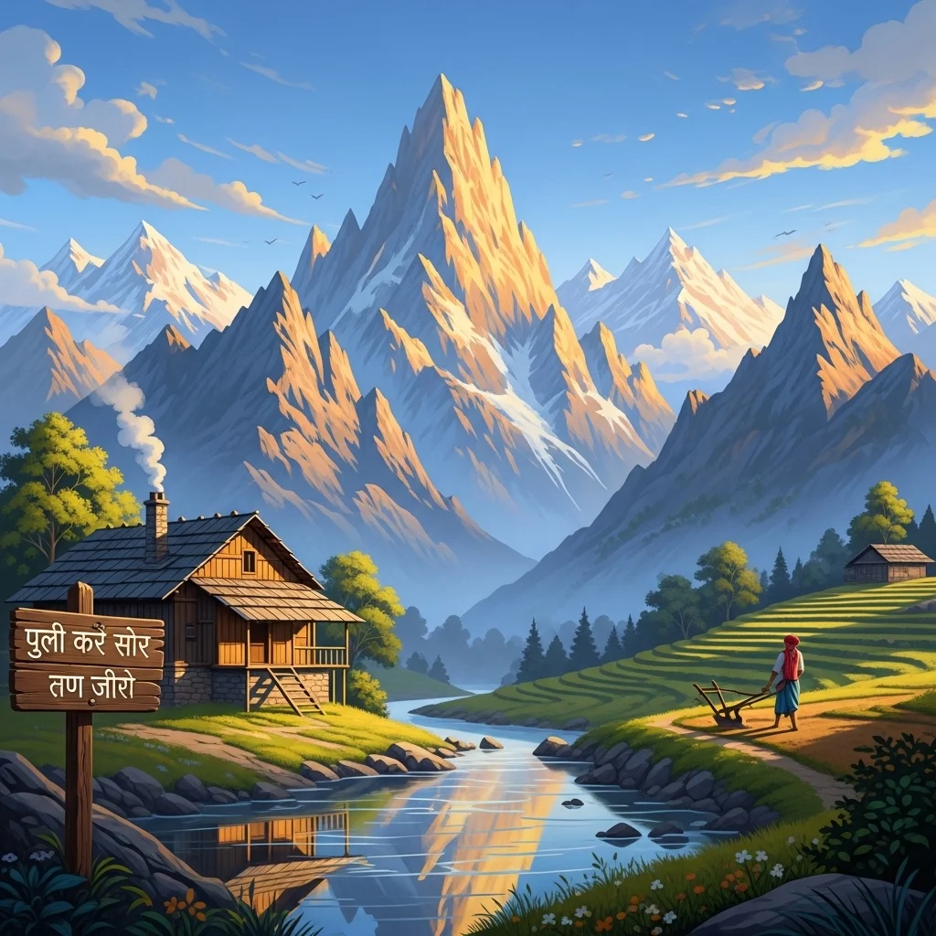 Hindi Mountain Captions