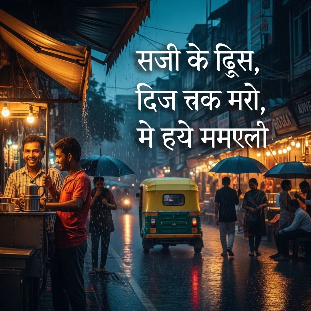 Hindi Rain Captions for Desi Vibes