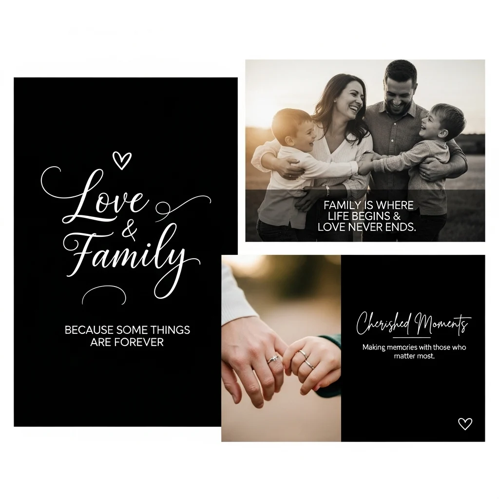 Love & Family Black Captions for Instagram
