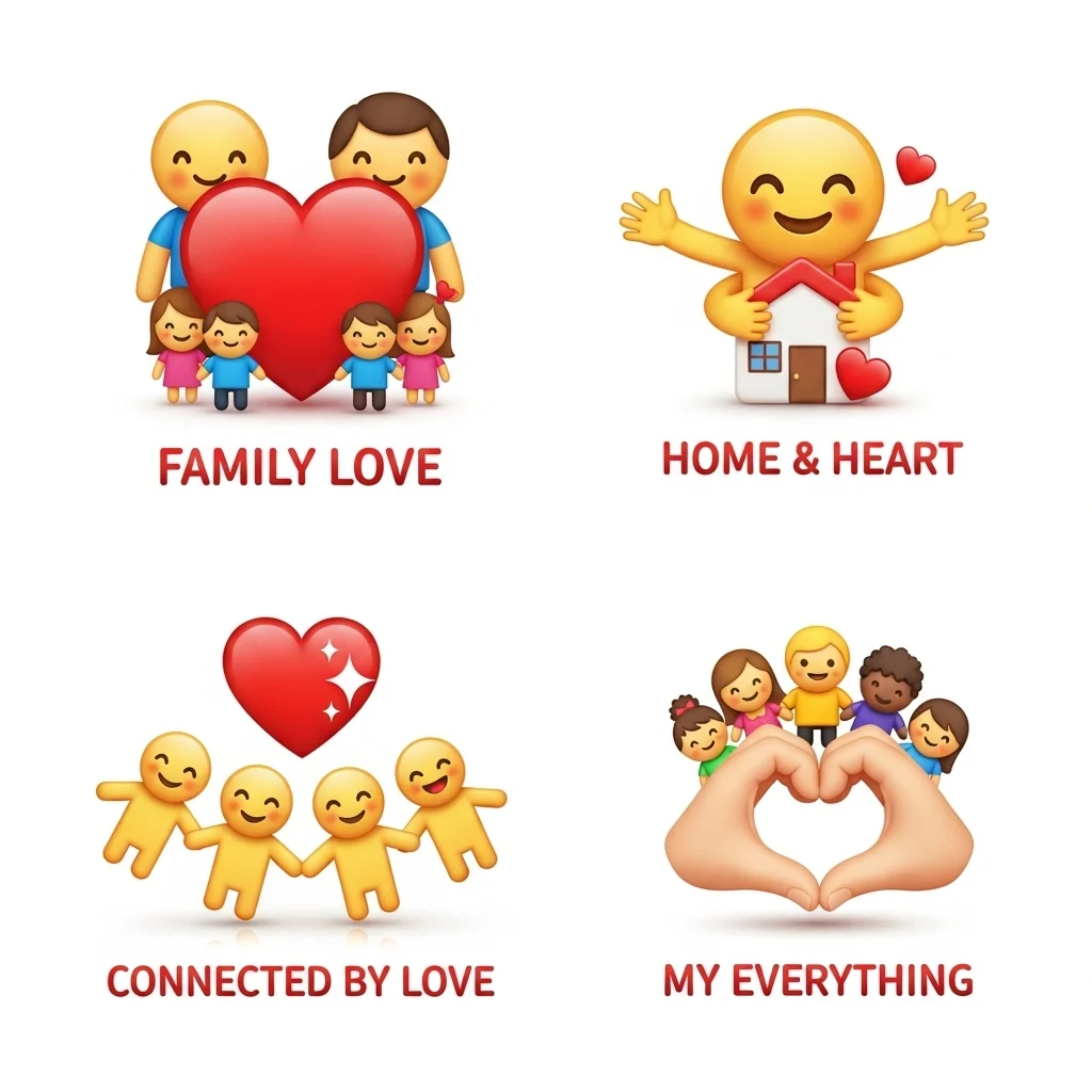 Love and Family Emoji Captions