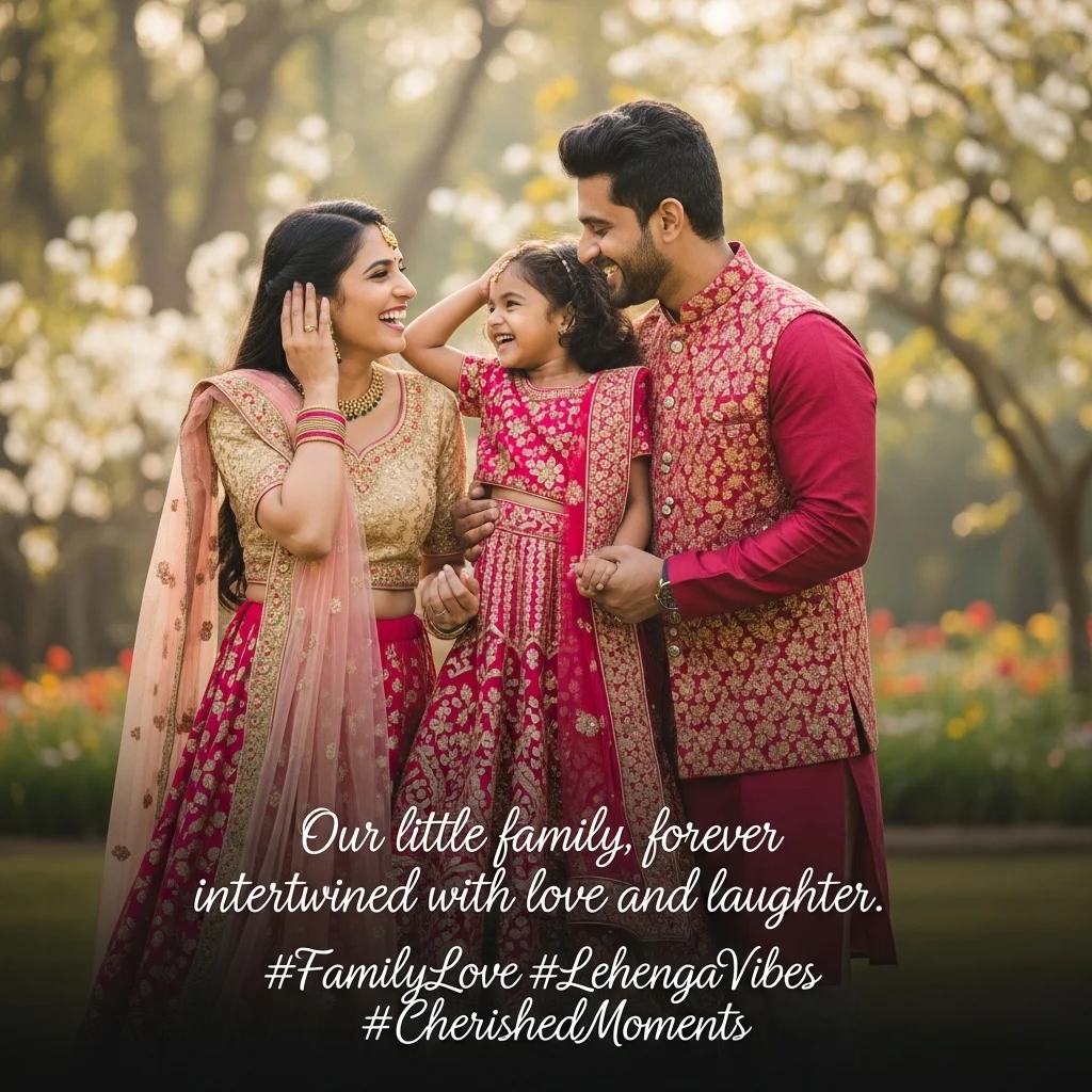 Love & Family Lehenga Captions for Instagram