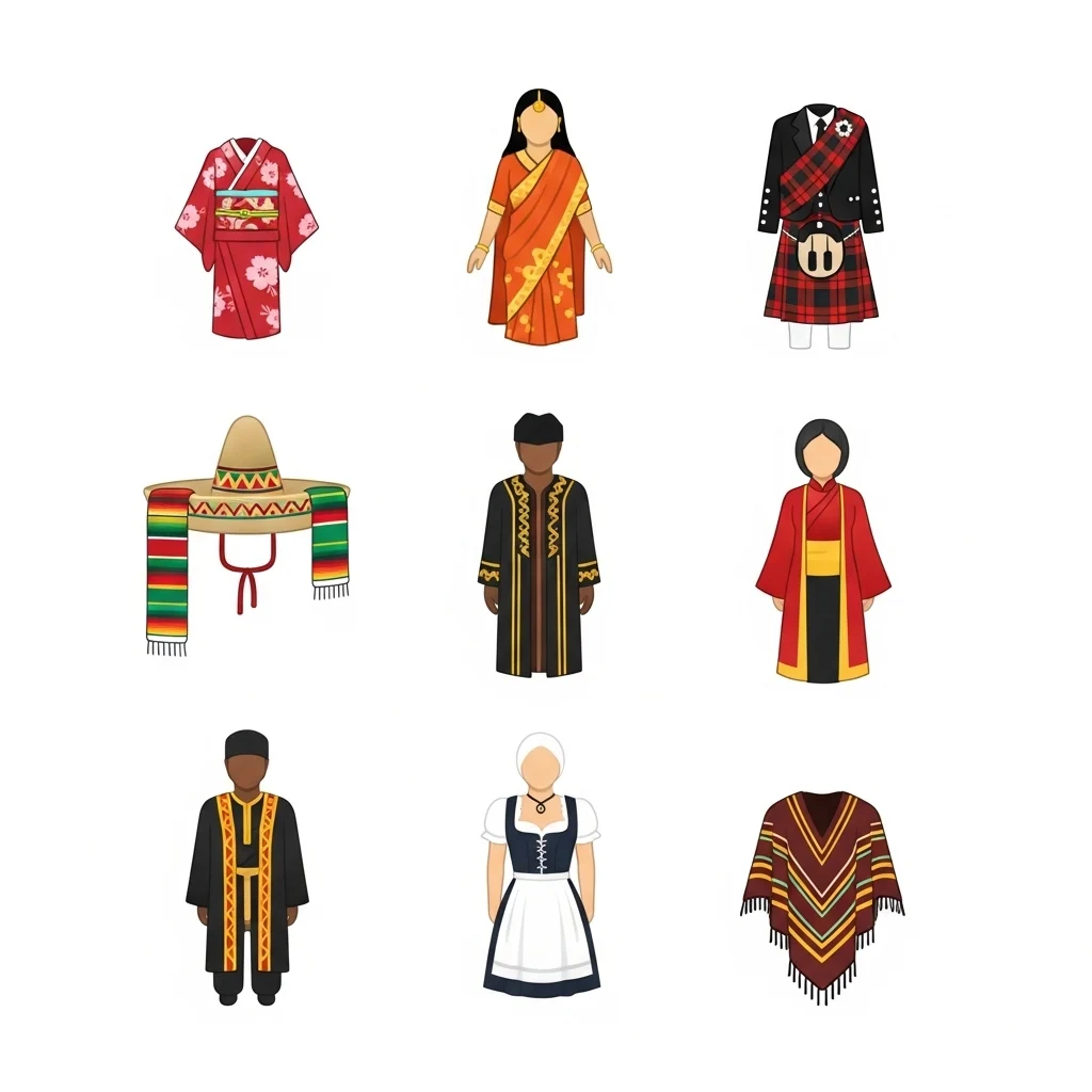 Traditional Outfit Emoji Captions