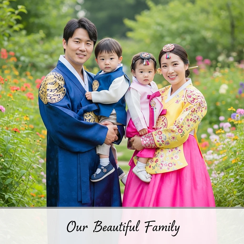 Traditional Outfit Family Captions