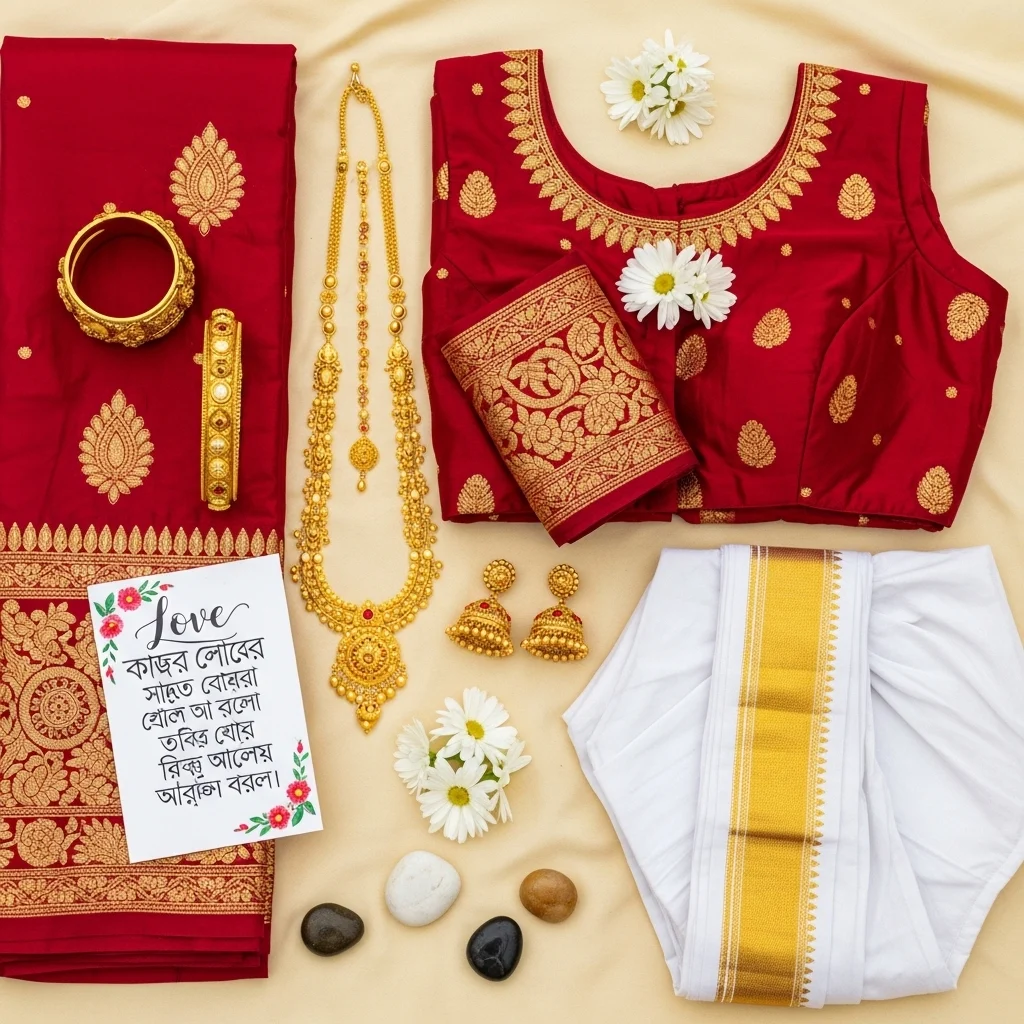 Traditional Outfit Love Captions Bengali