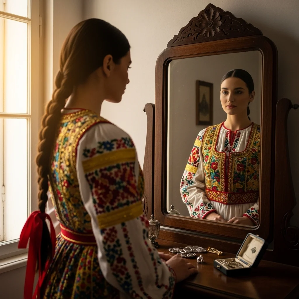 Traditional Outfit Mirror Captions