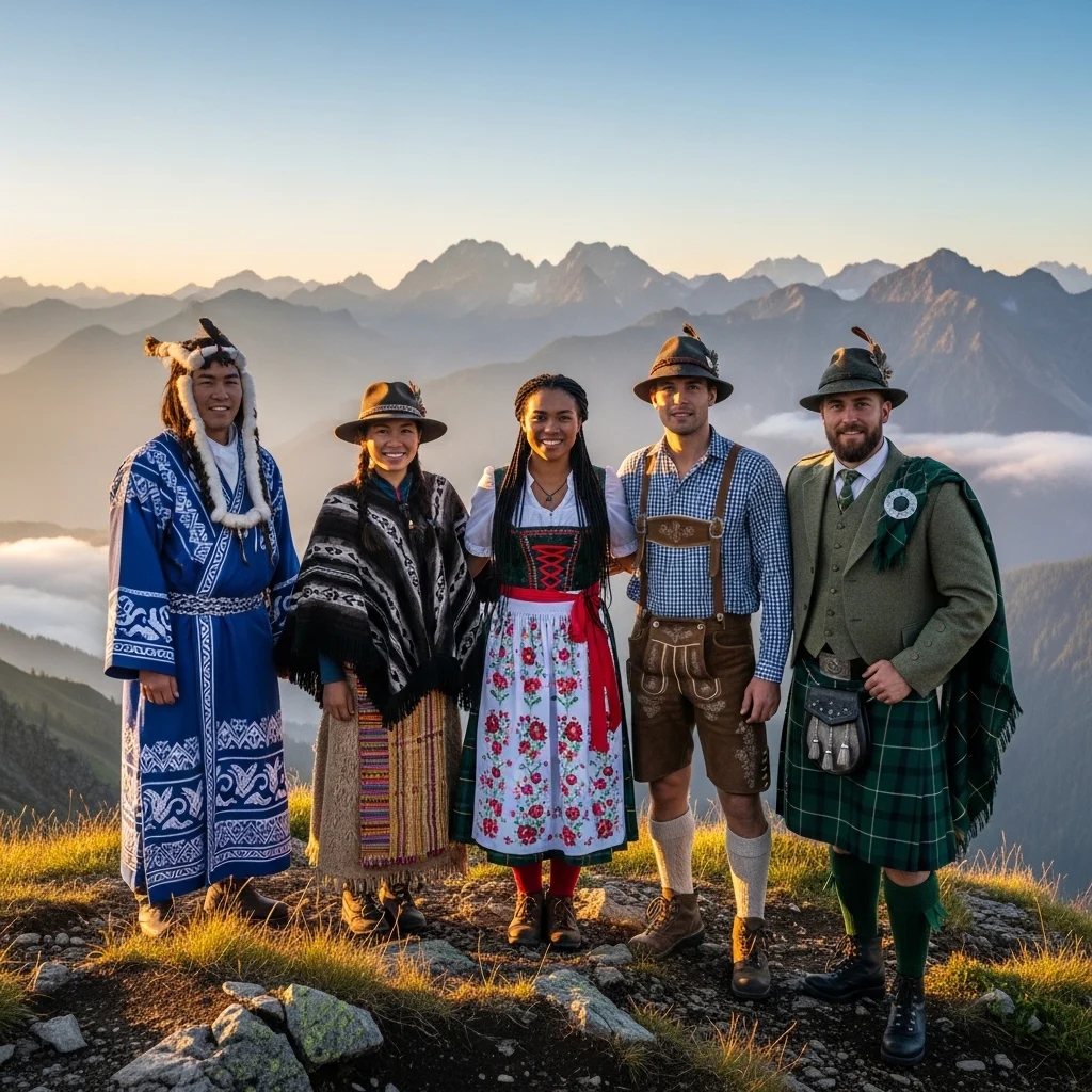 Traditional Outfit Mountain Captions