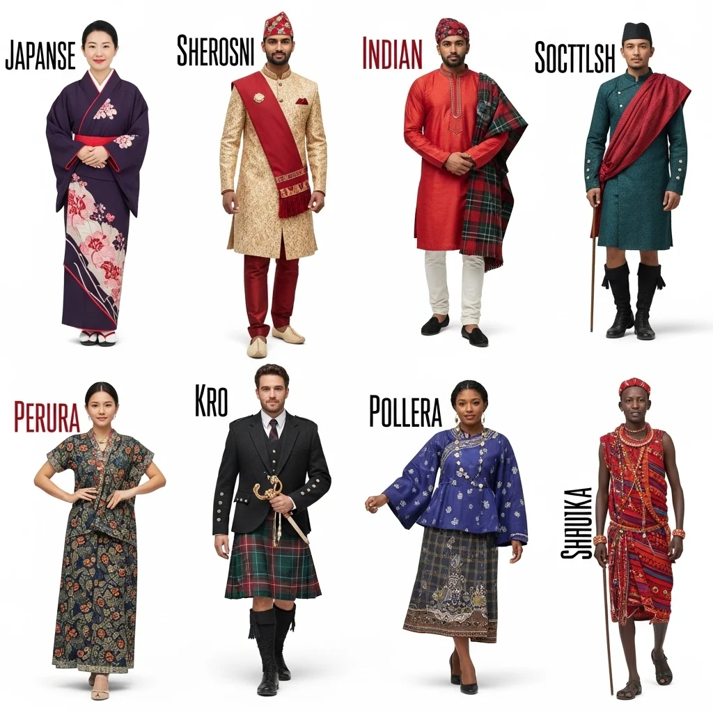 Traditional Outfit One Word Captions