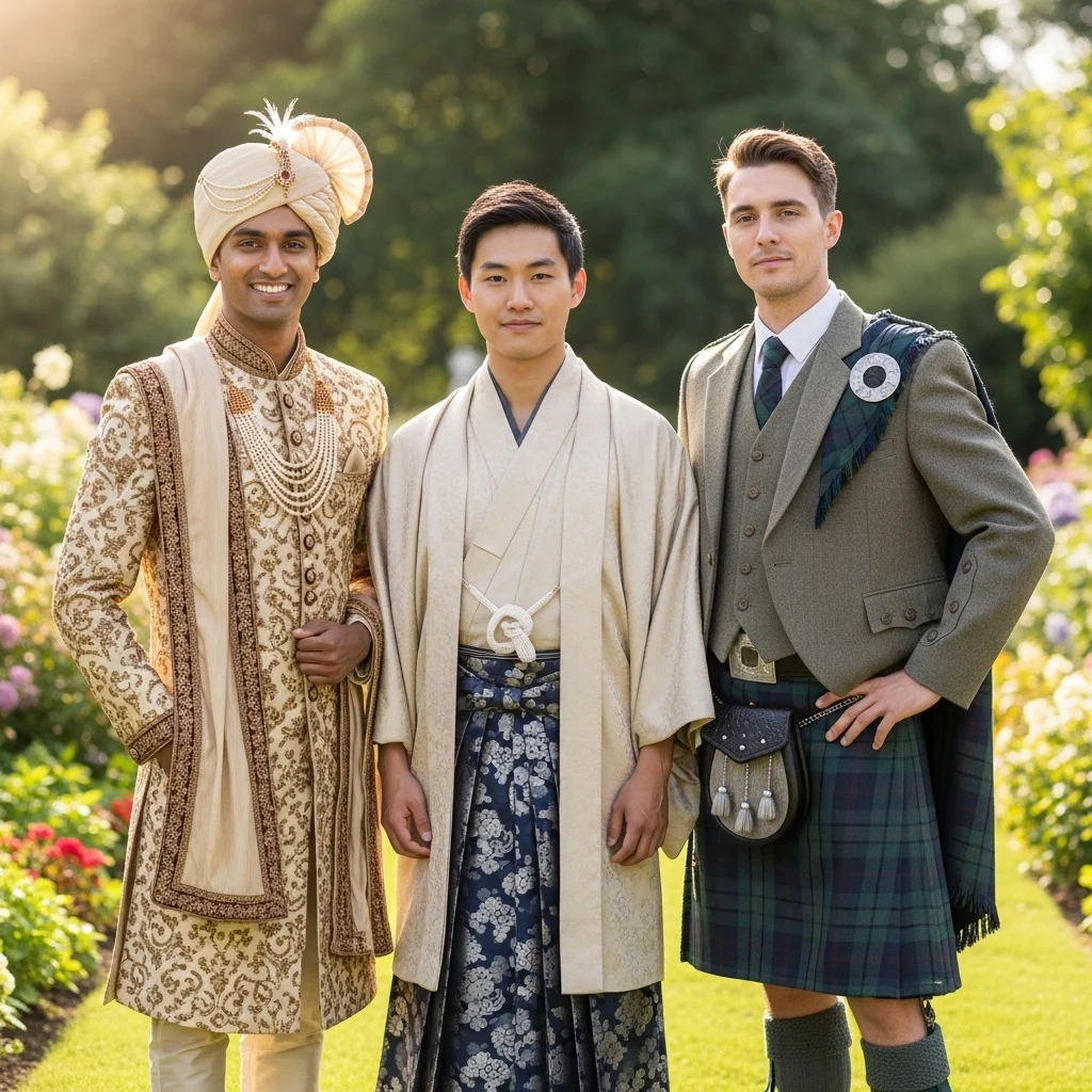 Trio Captions for Traditional Outfits