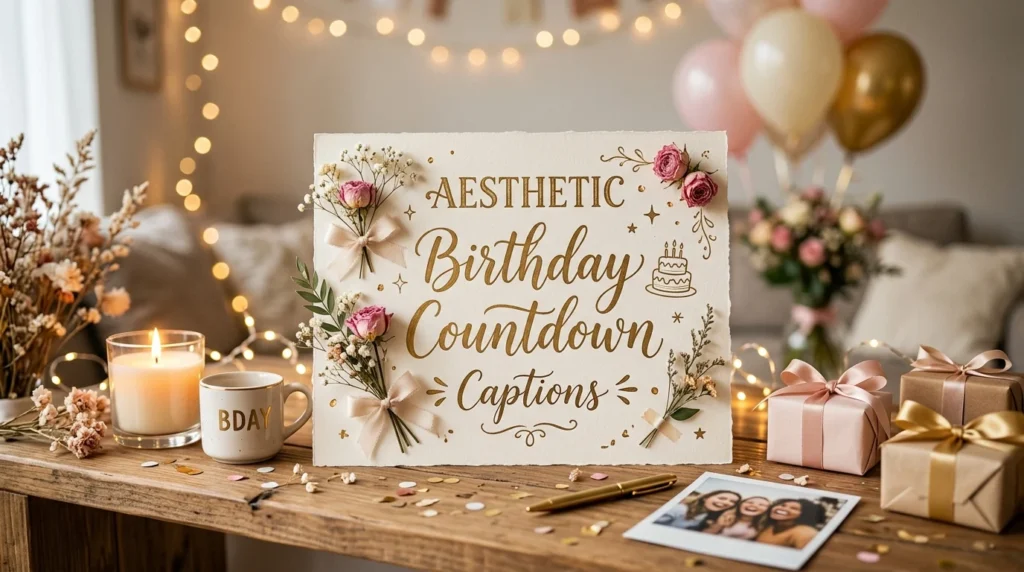 Aesthetic Birthday Countdown Captions