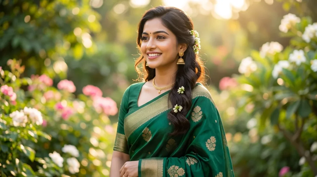 Aesthetic Captions for Saree Look