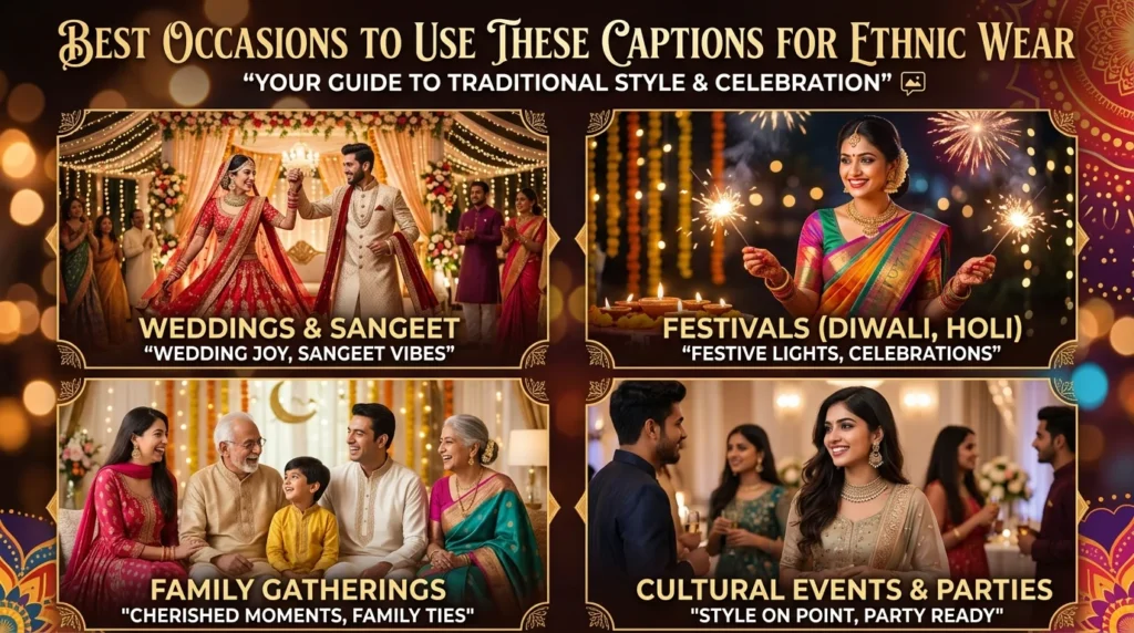 Best Occasions to Use These Captions for Ethnic Wear