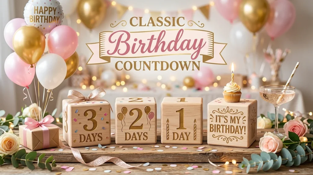 Classic Birthday Countdown Captions