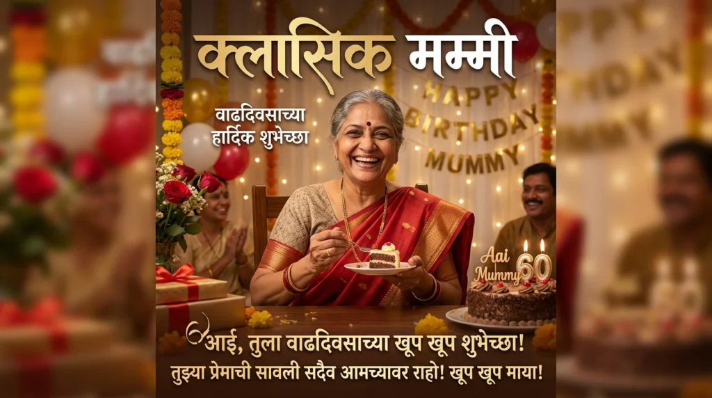 Classic Mummy Birthday Captions Marathi