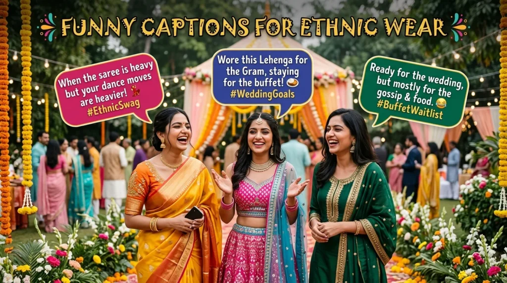 Funny Captions for Ethnic Wear