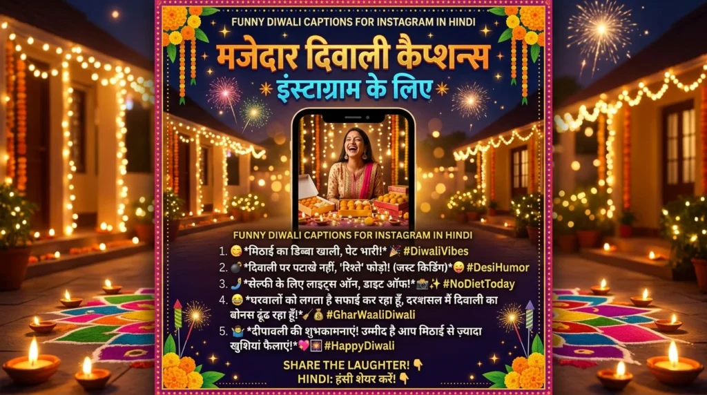 Funny Diwali Captions for Instagram in Hindi