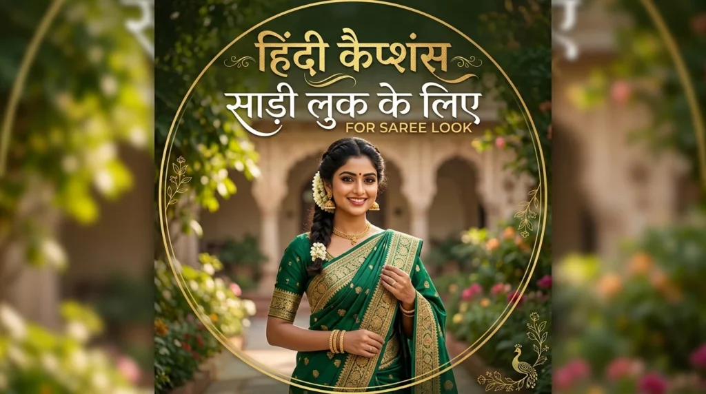 Hindi Captions for Saree Look