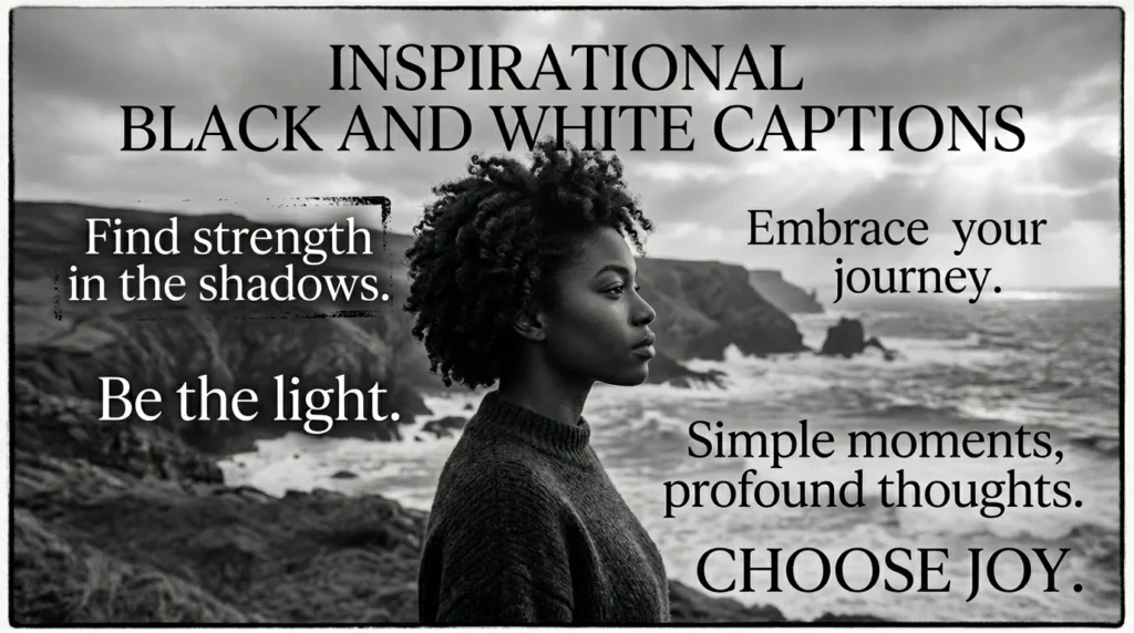 Inspirational Black and White Captions