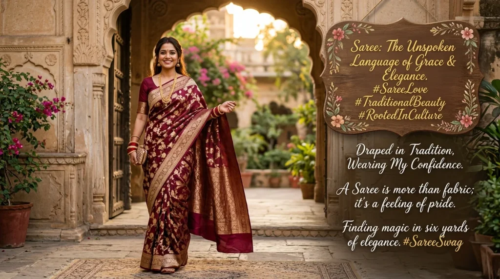 Inspirational Captions for Saree Look