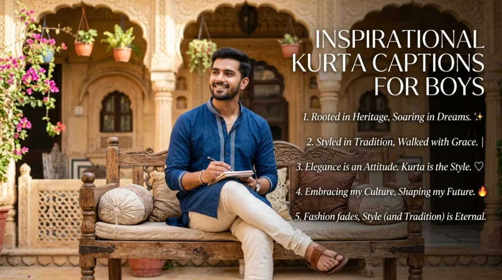 Inspirational Kurta Captions for Instagram for Boy
